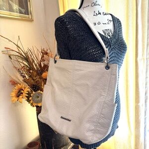 Montana West White Leather Shoulder Bag